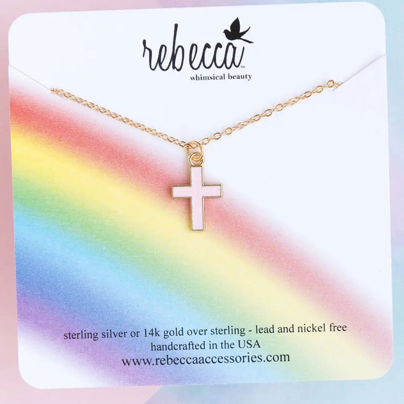 PINK CROSS NECKLACE