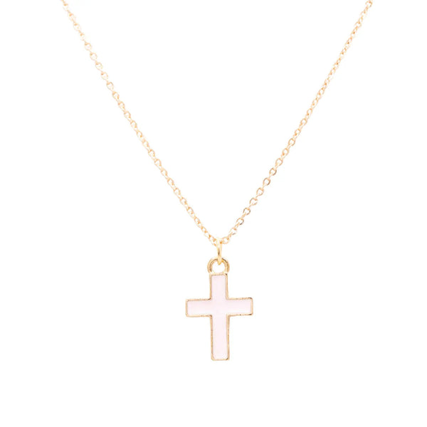 PINK CROSS NECKLACE