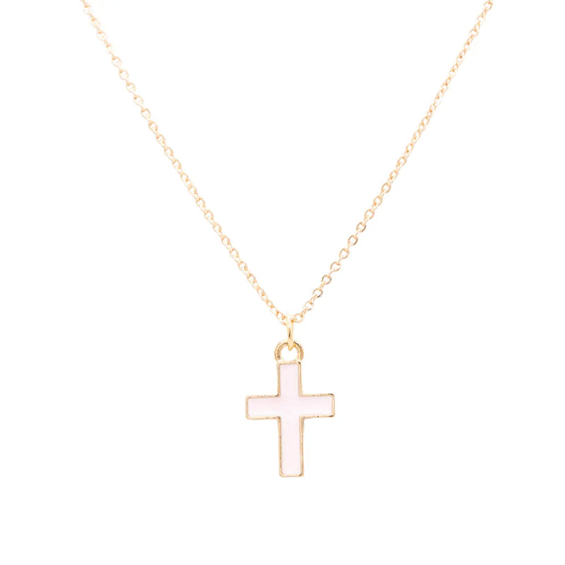 PINK CROSS NECKLACE