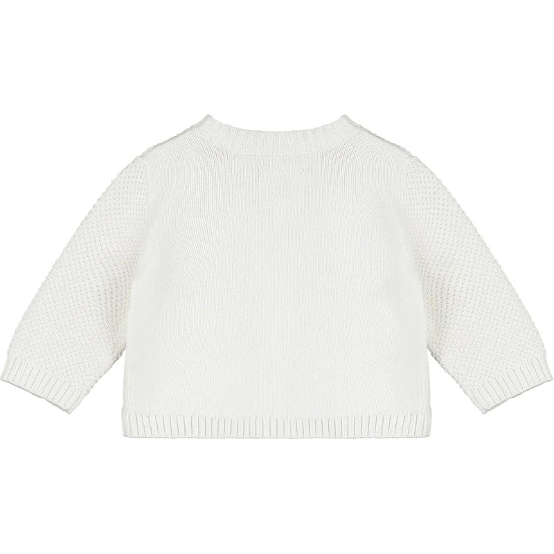 CYPRESS KNIT BABY CARDIGAN IN WHITE, BLUE, & PINK