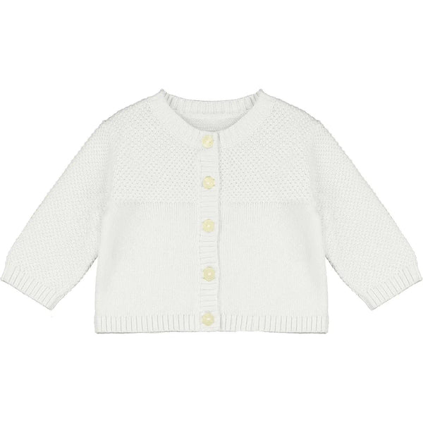 CYPRESS KNIT BABY CARDIGAN IN WHITE, BLUE, & PINK