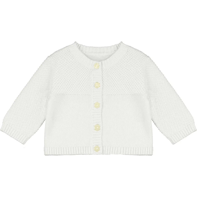 CYPRESS KNIT BABY CARDIGAN IN WHITE, BLUE, & PINK