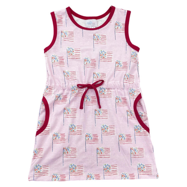 CAMILLE DRESS PINK PATRIOTIC
