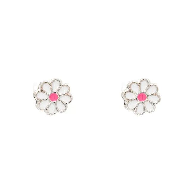 WHITE DAISY FLOWER EARRINGS