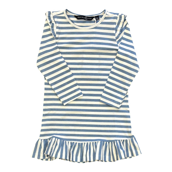 REMI DRESS BLUE & CREAM KNIT