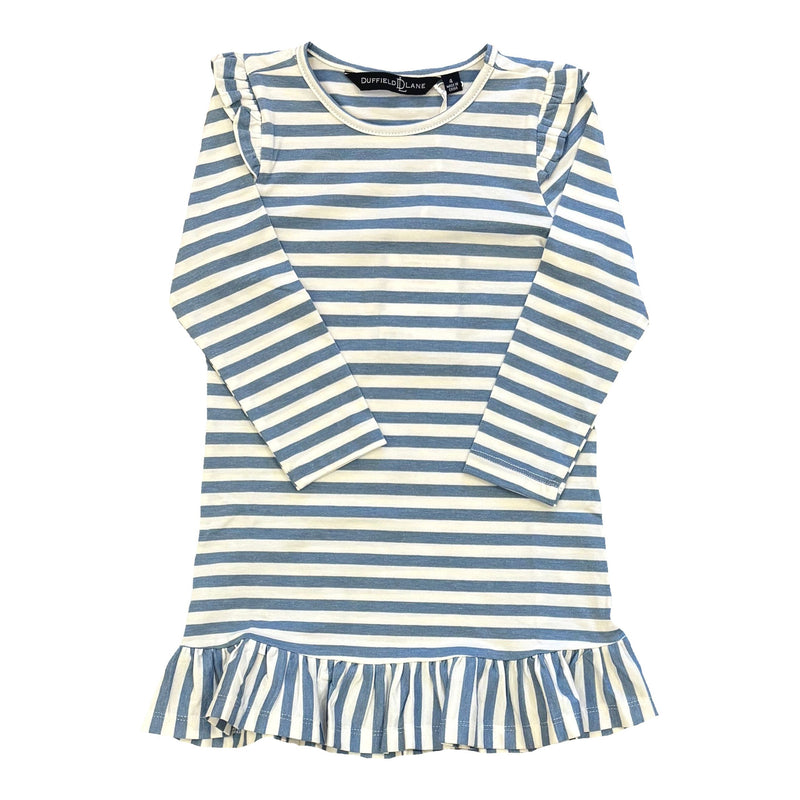 REMI DRESS BLUE & CREAM KNIT