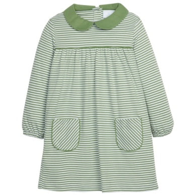 EVELYN DRESS WATERCRESS STRIPE