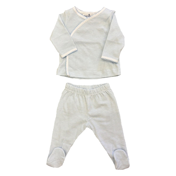 MINI STRIPES FOOTED PANT SET