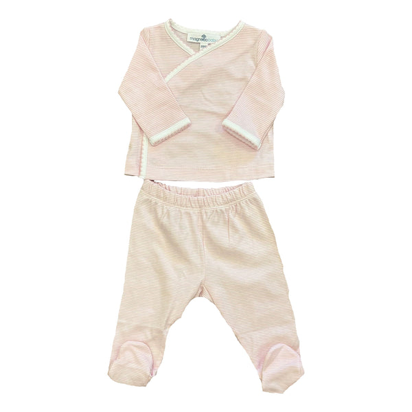 MINI STRIPES FOOTED PANT SET