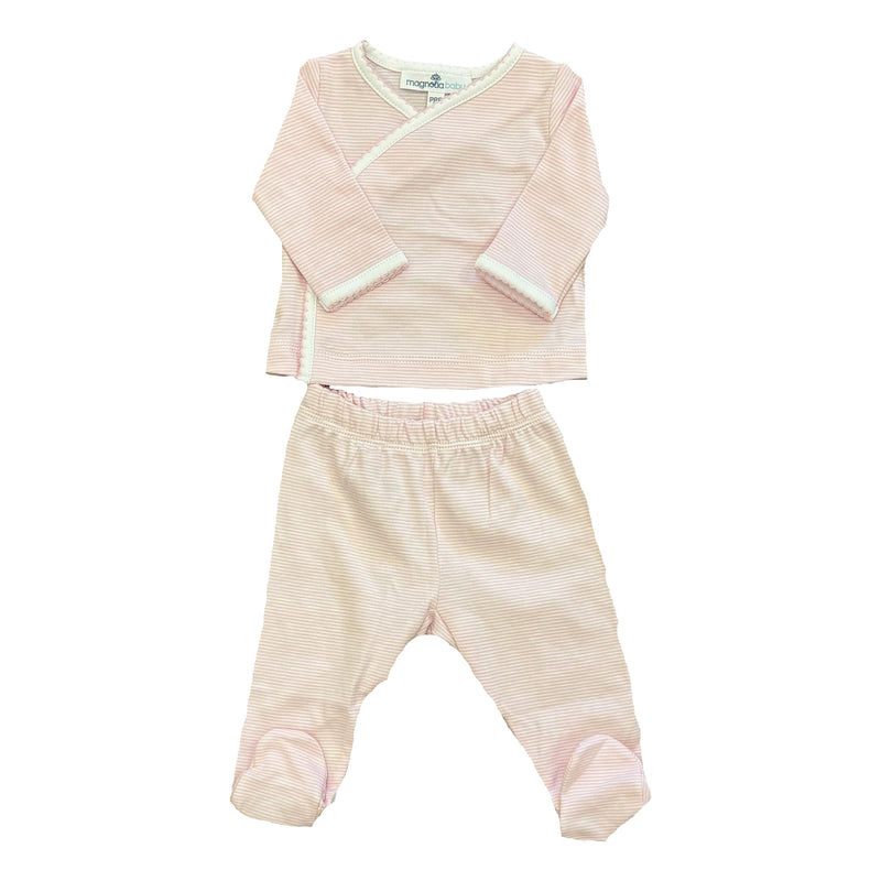 MINI STRIPES FOOTED PANT SET