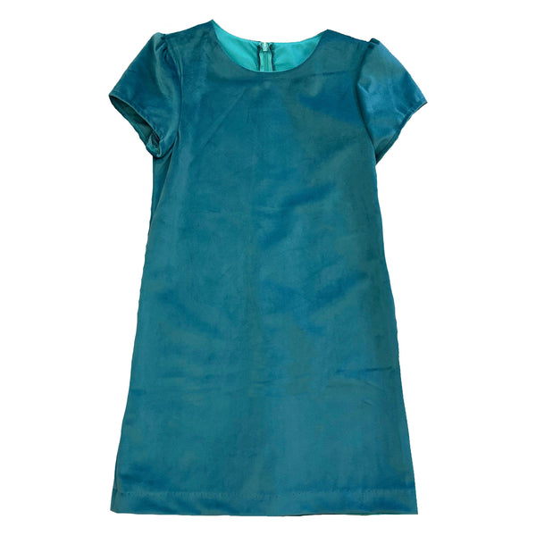 VELVET DRESS TURQUOISE