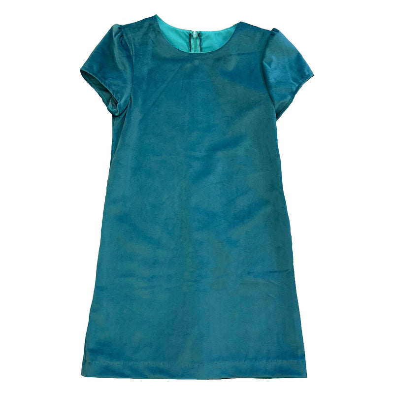 VELVET DRESS TURQUOISE