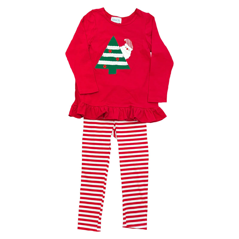 BABYDOLL SANTA/TREE LEGGING SET