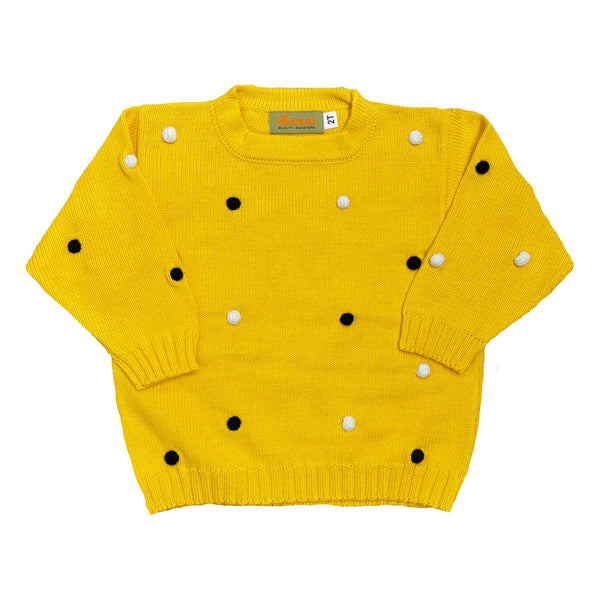 POM POMS ALL OVER CREW SWEATER