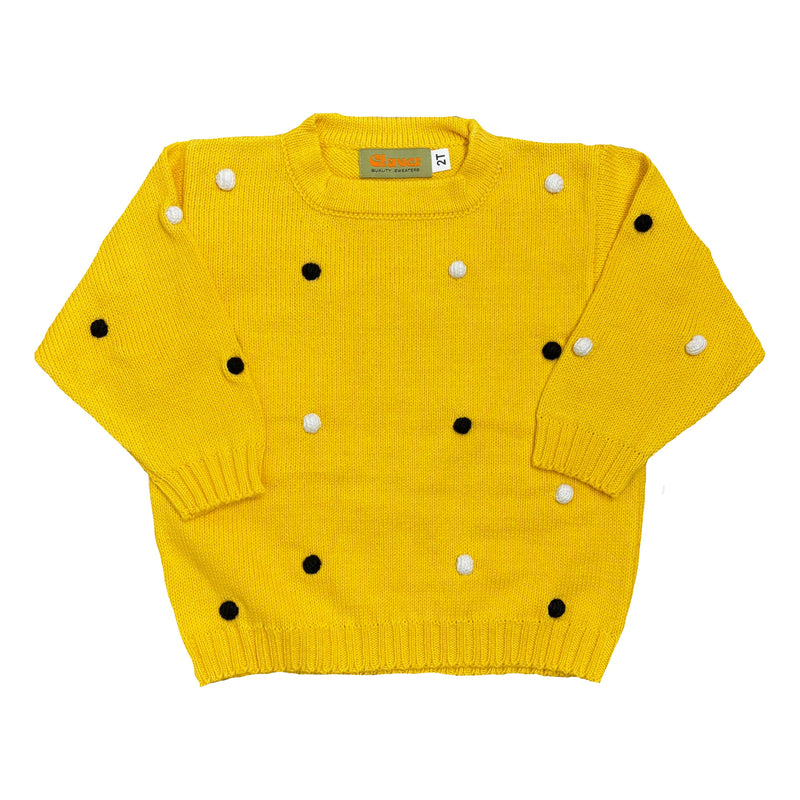 POM POMS ALL OVER CREW SWEATER