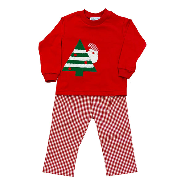 SANTA/TREE LONG SLEEVEE PANT SET