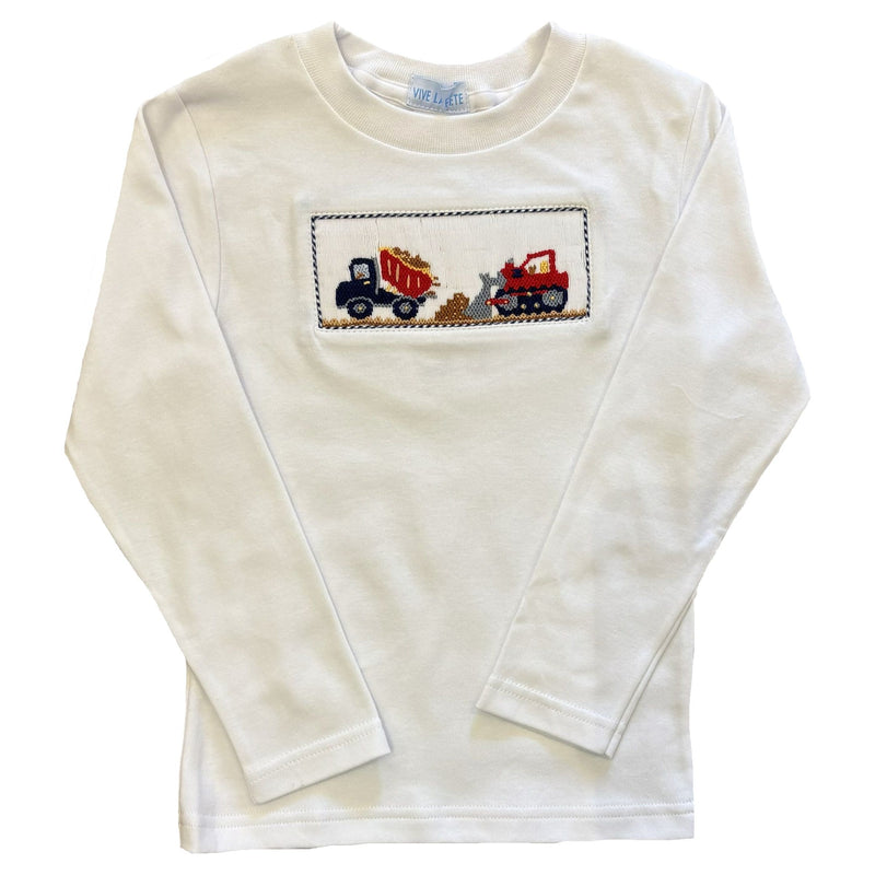 CONSTRUCTION SMOCKED LONGSLEEVE TEE