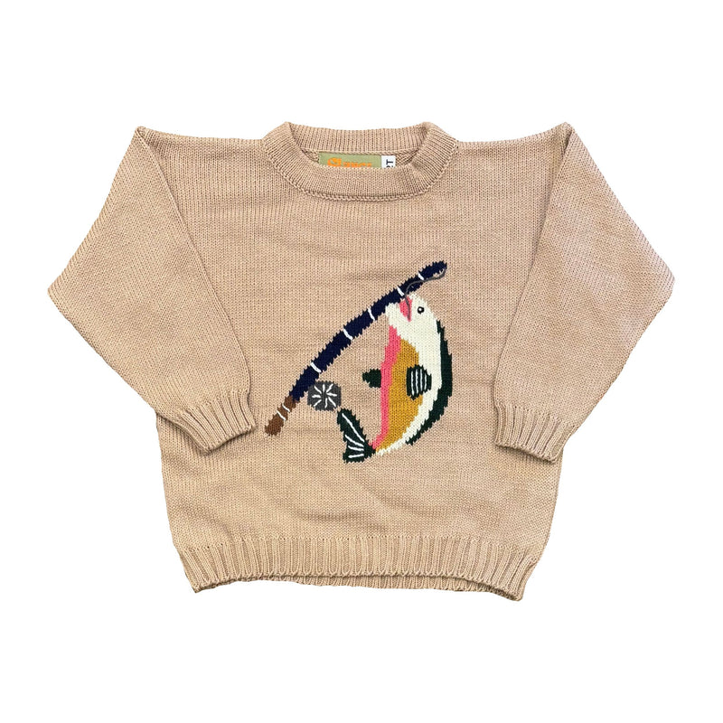 FISHING POLE TROUT CREW SWEATER