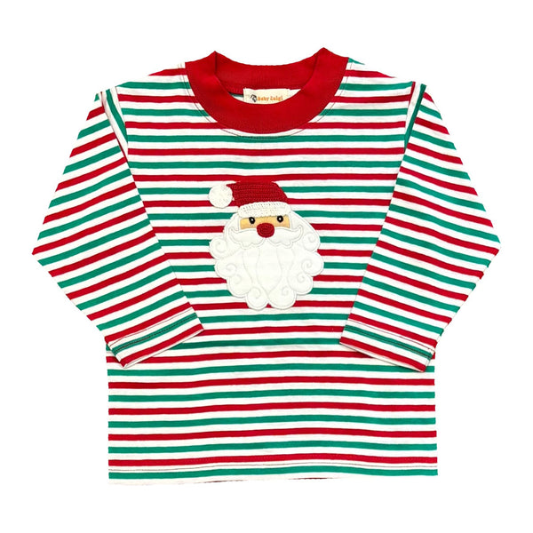 SANTA HEAD STRIPE LONG SLEEVE TEE