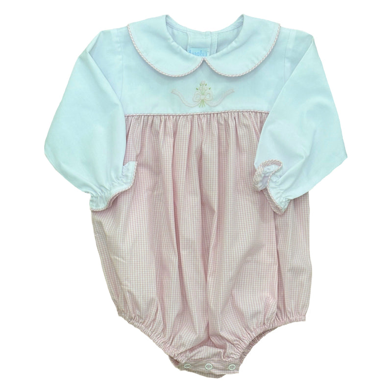 PINK CHECK BOW RIBBON BUBBLE