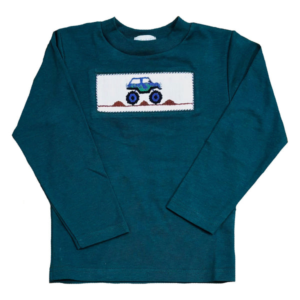 MONSTER TRUCK SMOCKED LONG SLEEVE TSHIRT