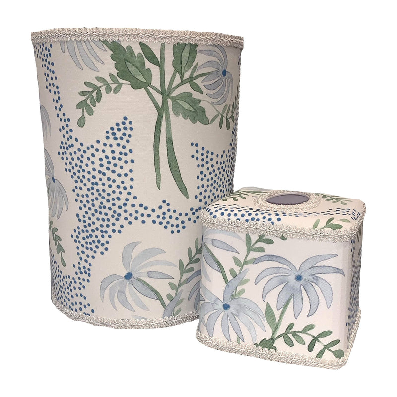 DAISY BLUE WASTEBASKET SET