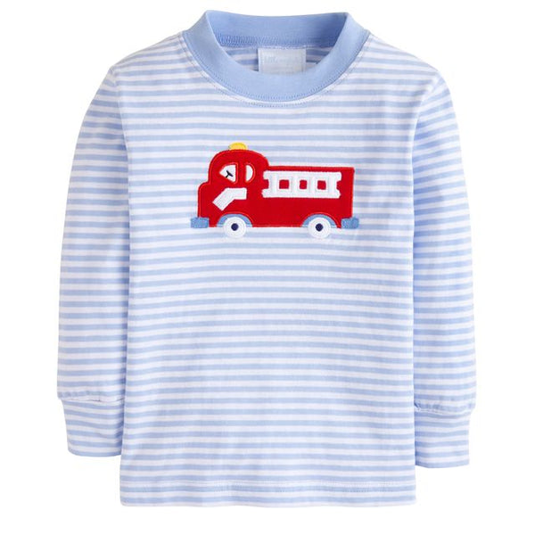 FIRETRUCK APPLIQUE LONG SLEEVE SHIRT