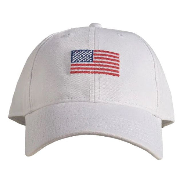 AMERICAN FLAG ON WHITE CAP