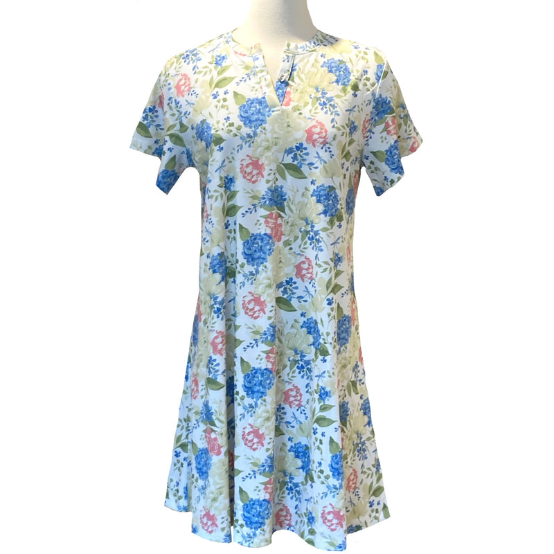BUTTON FRONT NIGHT DRESS FLORAL