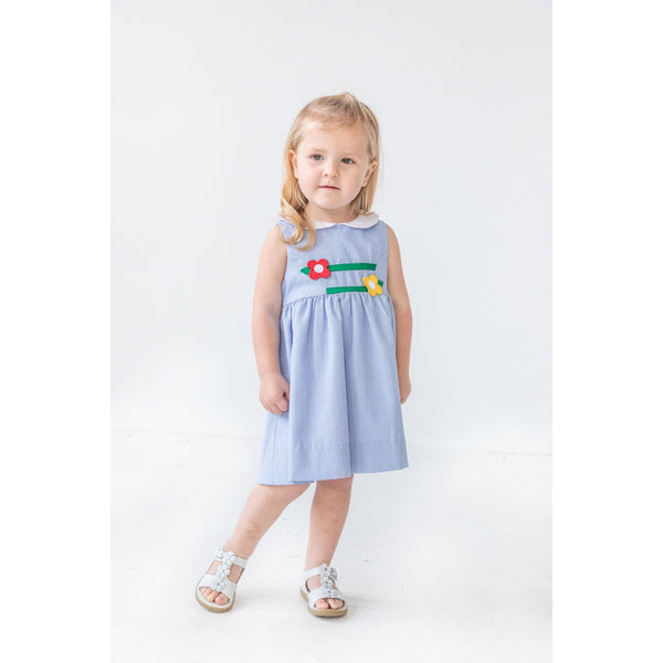 JR CORD DRESS WITH FLOWERS