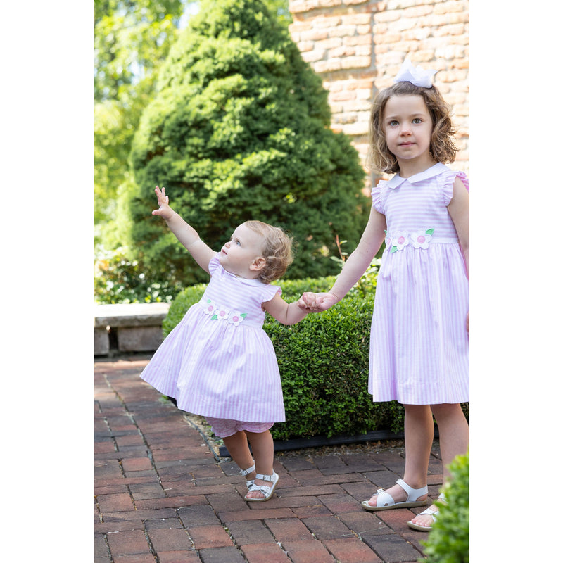 STRIPE DRESS WITH FLOWERS