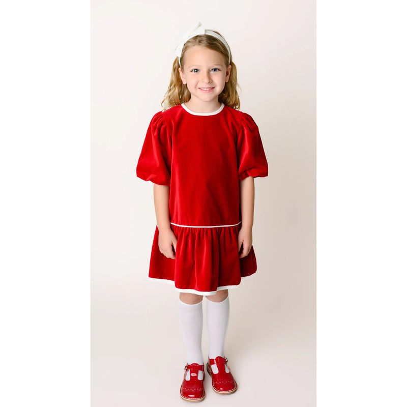 RUBY RED VELVET HARPER DRESS