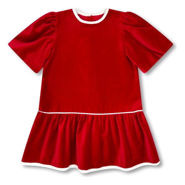 RUBY RED VELVET HARPER DRESS