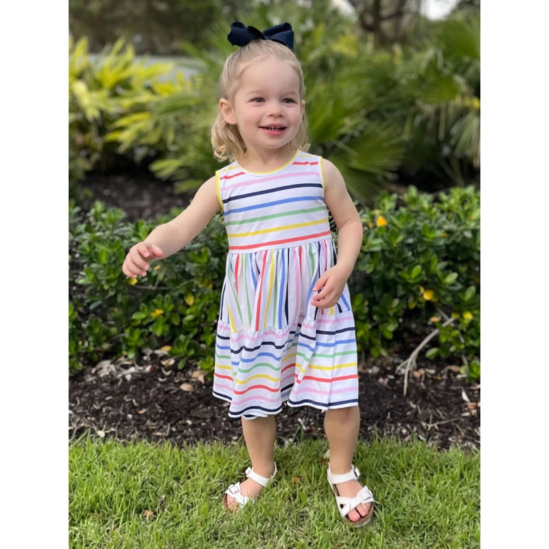 HARRIET DRESS RAINBOW STRIPE