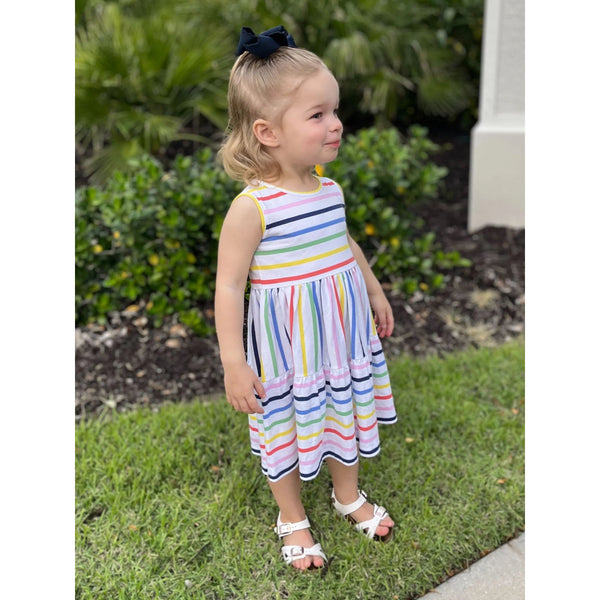 HARRIET DRESS RAINBOW STRIPE