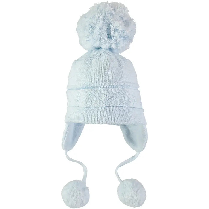 GRIFFIN BABY BOBBLE HAT IN WHITE, BLUE, & PINK