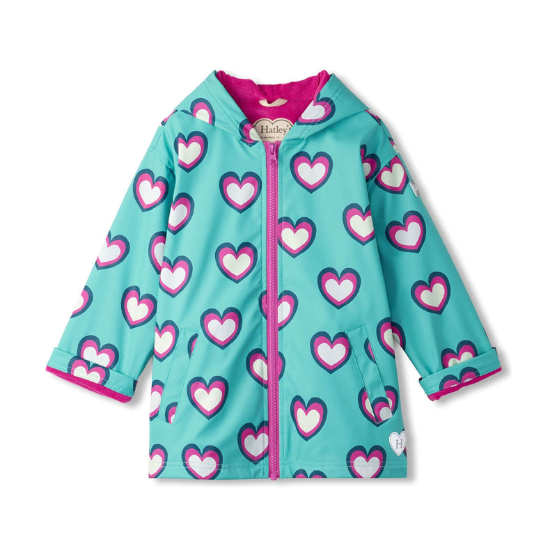 HEARTS ZIP-UP RAINCOAT