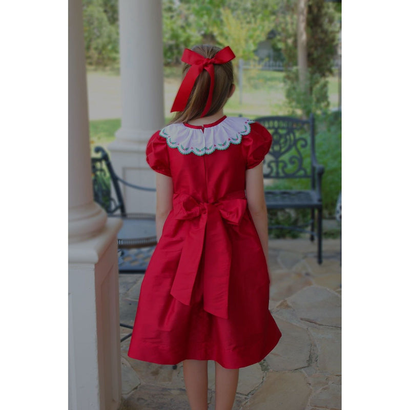 DRESS WITH HOLLY COLLAR RED