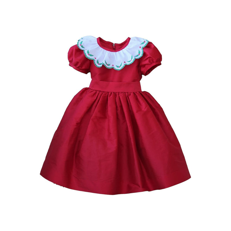 DRESS WITH HOLLY COLLAR RED