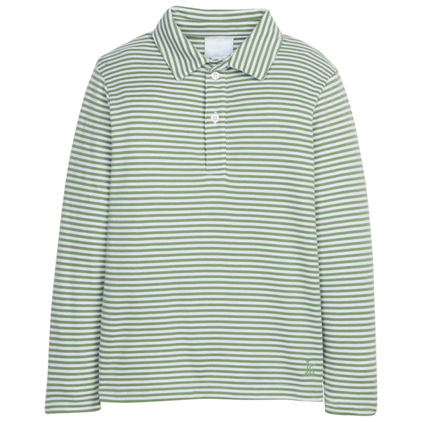 LS POLO WATERCRESS STRIPE