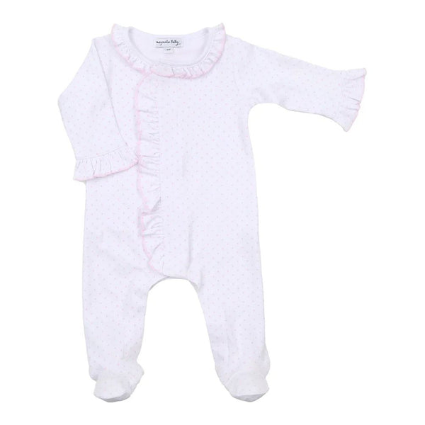 MINI DOTS RUFFLE FRONT FOOTIE