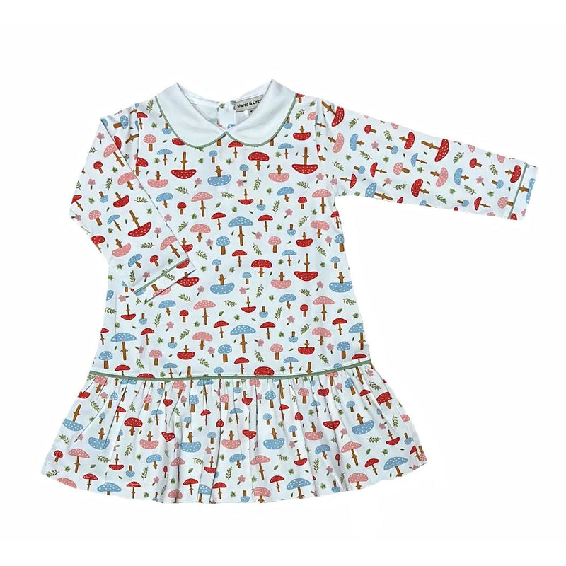 FALL MUSHROOMS DROP WAIST DRESS