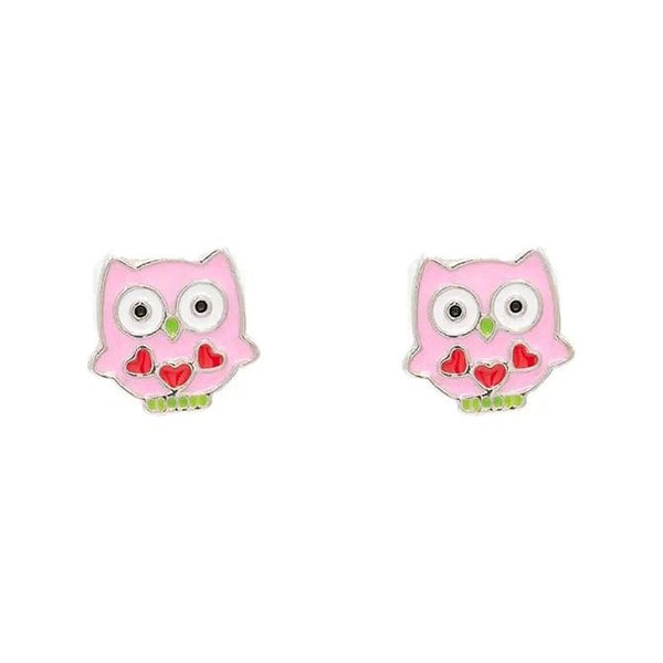 PINK OWL EARRINGS