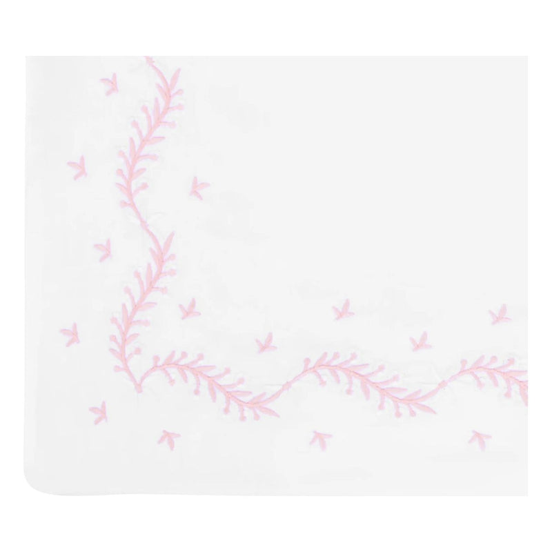 BLUSH EMBROIDERED CRIB SHEET