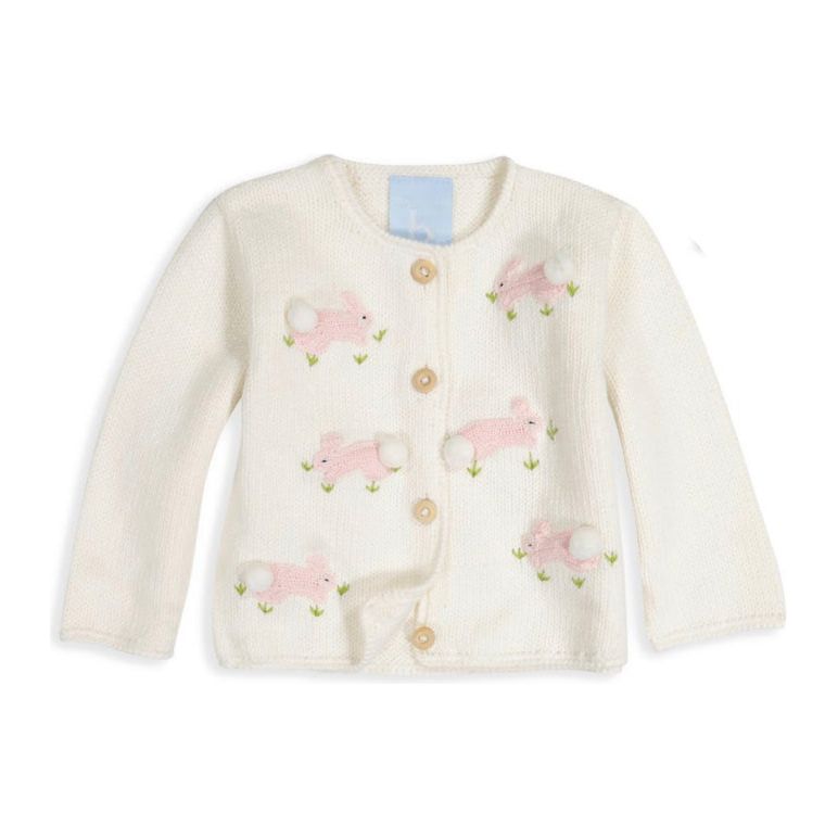 APPLIQUE BUNNY CARDIGAN PINK & BLUE