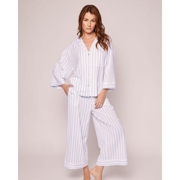 OLIVIA PERIWINKLE STRIPE WIDE LEG PJ