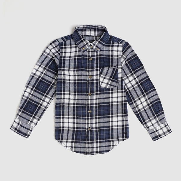 PLAID SHIRT NAVY