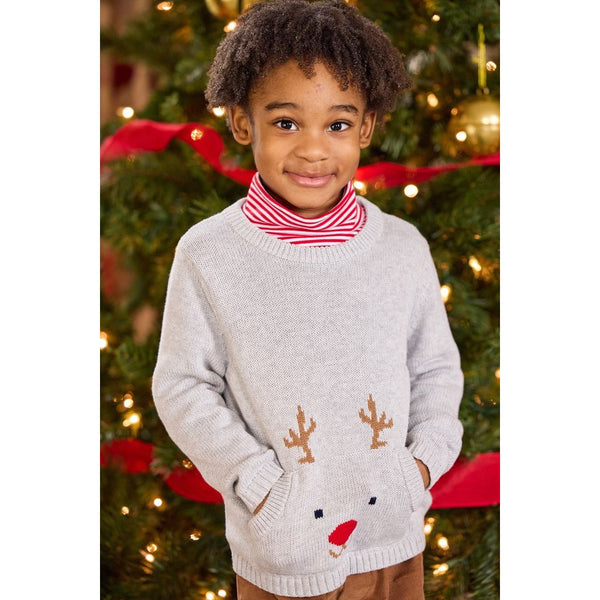 REINDEER POCKET INTARSIA SWEATER