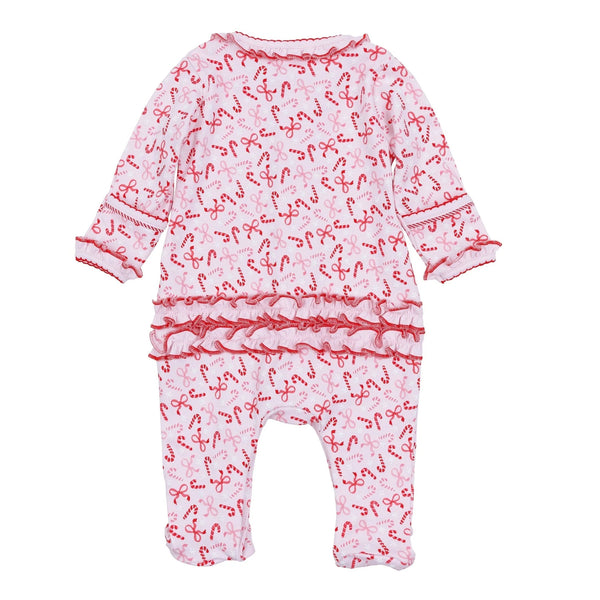 CANDY CANE LANE RUFFLE FOOTIE