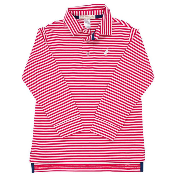 PRIM AND PROPER POLO RED STRIP